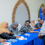 Halima Msellem, director of programs from the government broadcaster, Zanzibar Broadcasting Corporation (ZBC), contributes during the dissemination session for media stakeholders in Zanzibar